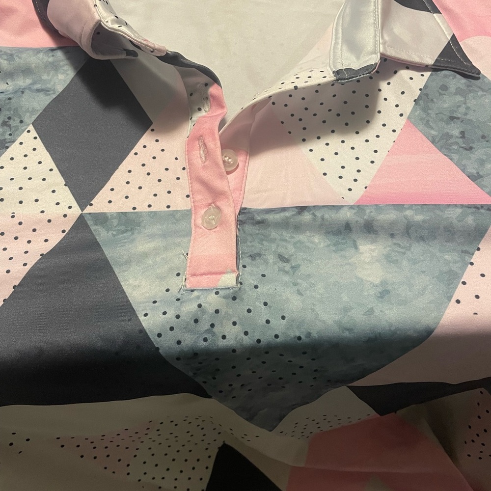 Geometric Patterned Polo Shirt